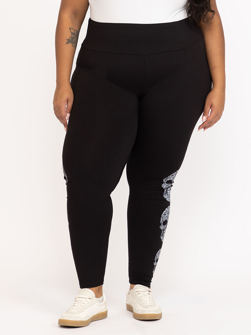 Women's Rhinestone Skull Legging