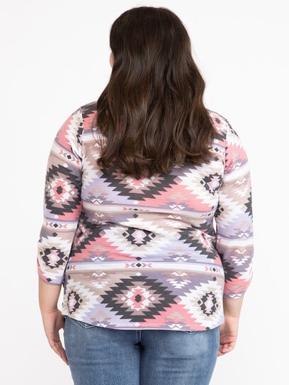 Women's Geo Side Button Top Women's Geo Side Button Top