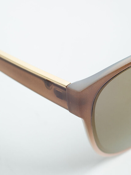 Women's Tan Smoke Wayfarer Sunglasses Image 6