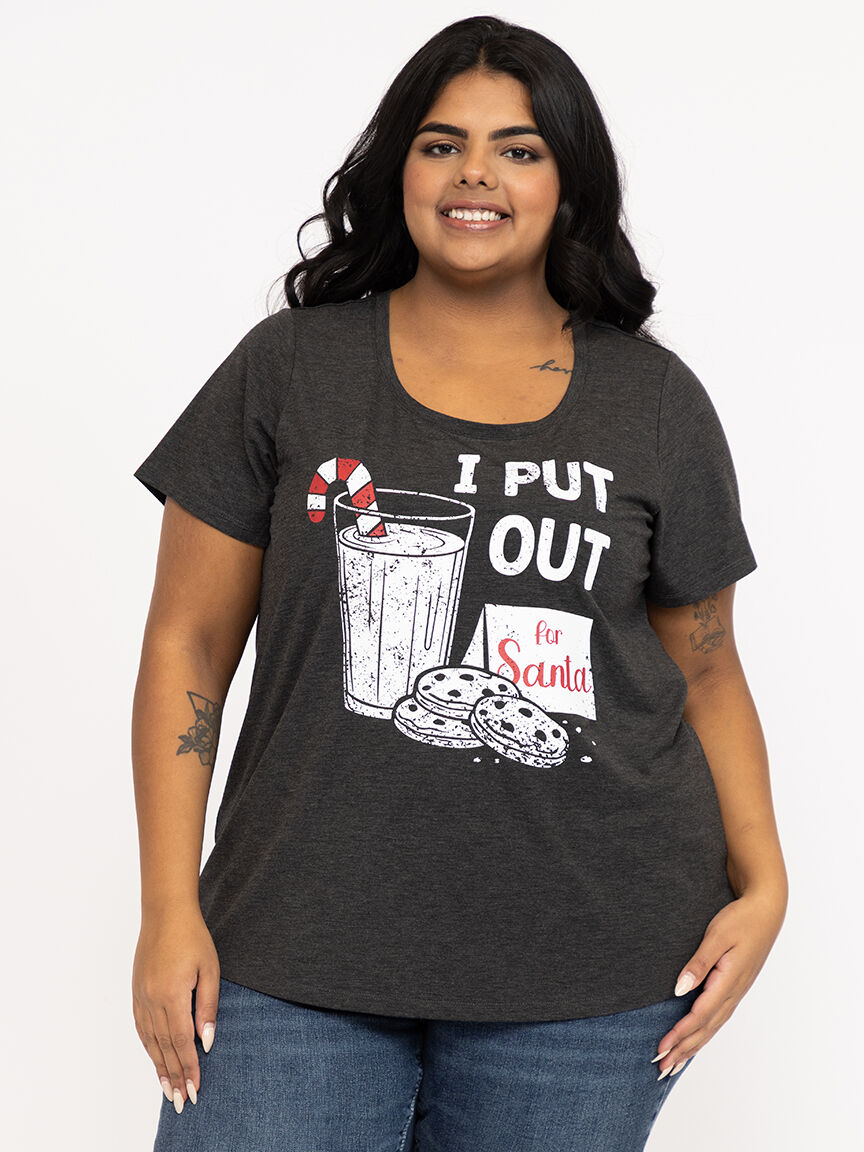 Women's Put Out For Santa Scoop Neck Tee