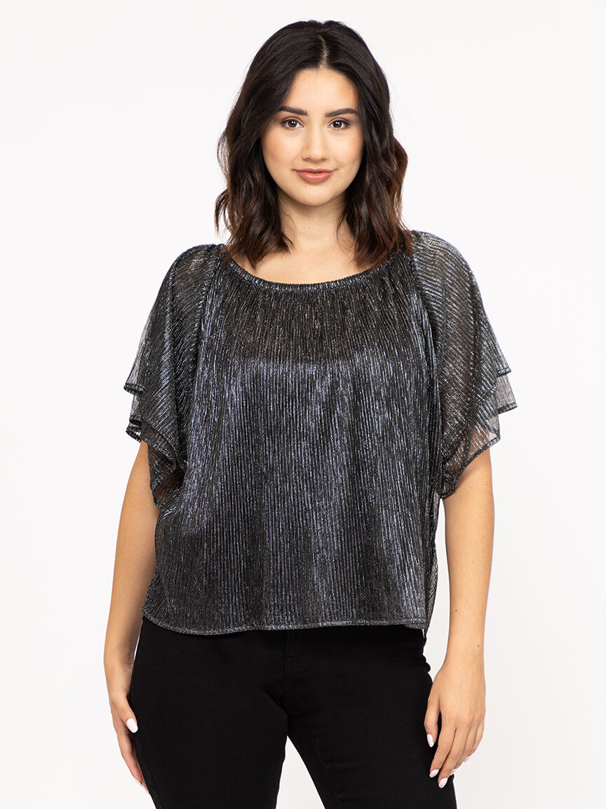 Women's  Shimmer Peasant Top