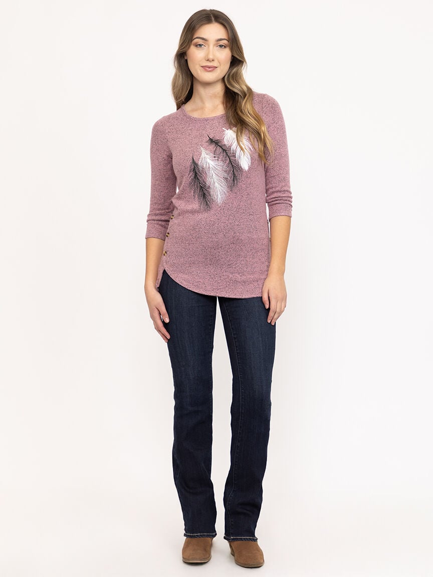 Women's Foil Feather Top