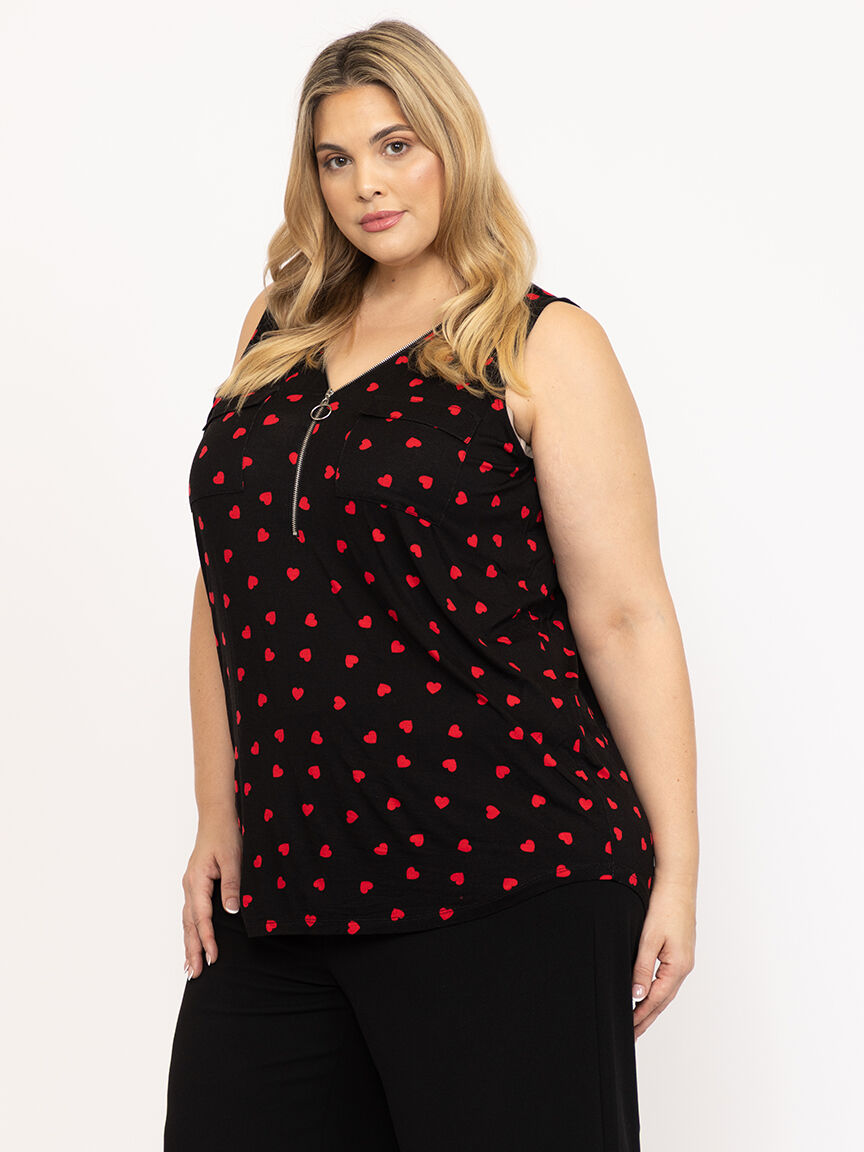 Women's Mini Heart Print Tank