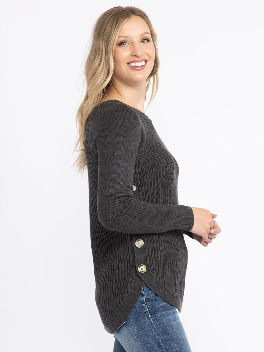Women's Side Button Sweater Warehouse One