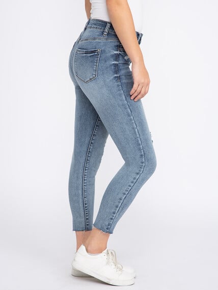Women's Destroyed Ankle Skinny Jeans Image 3