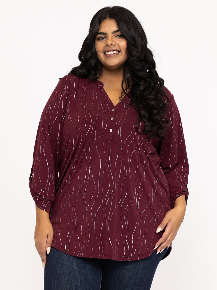 Women's Metallic Swirl Blouse