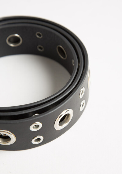 Women's Black Grommet Belt Women's Black Grommet Belt Image 5