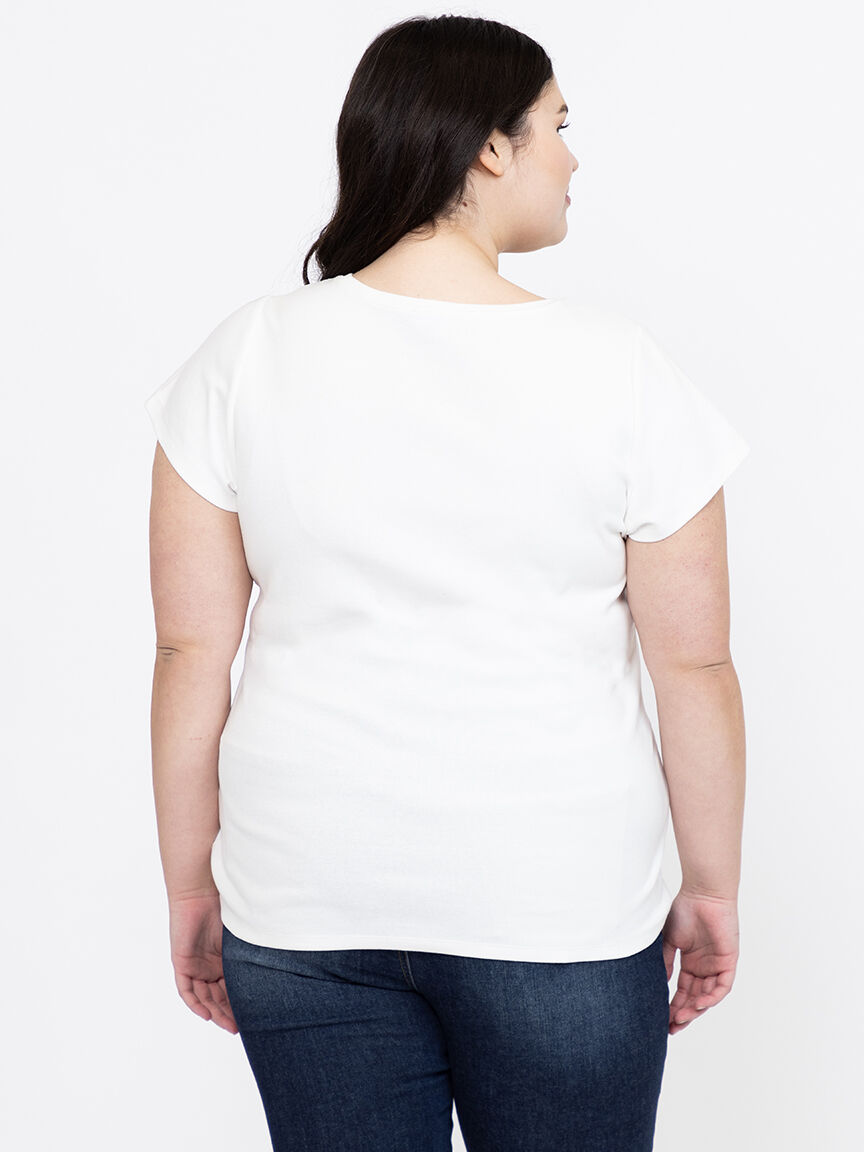 Women's Ribbed Crew Neck Tee