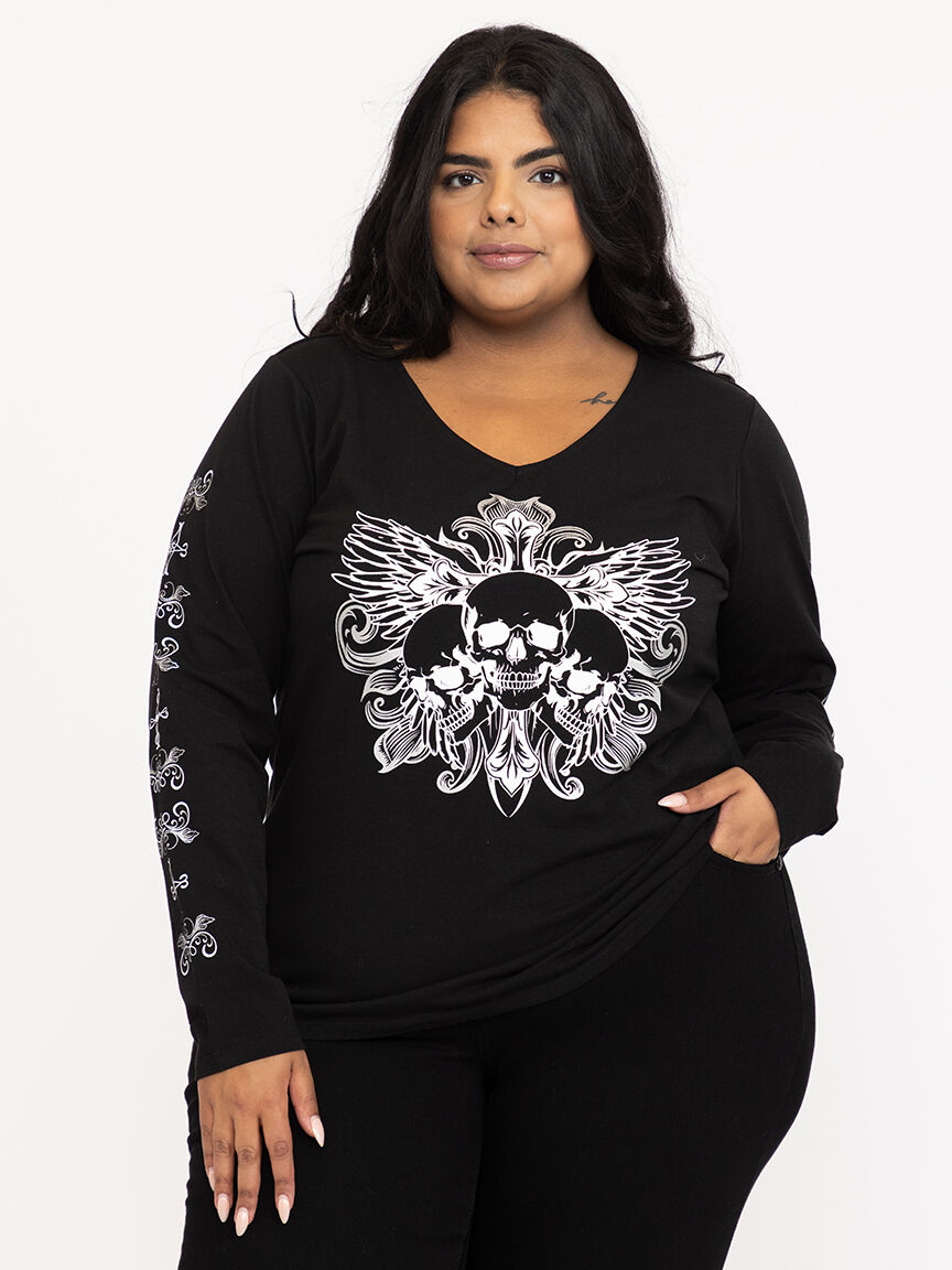 Women's Skull Long Sleeve Tee