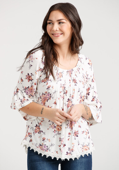 Women's Floral Bell Sleeve Top Image 1
