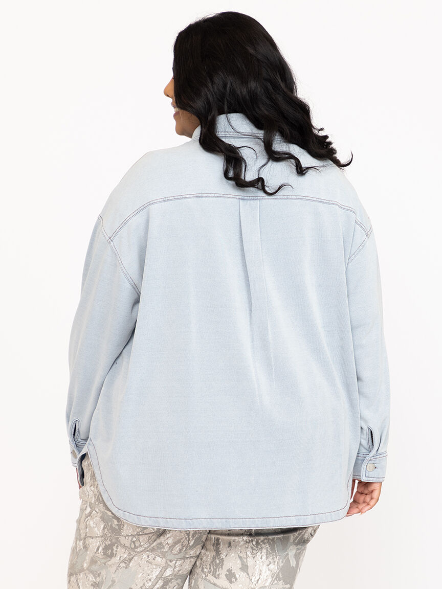 Women's Knit Denim Shirt
