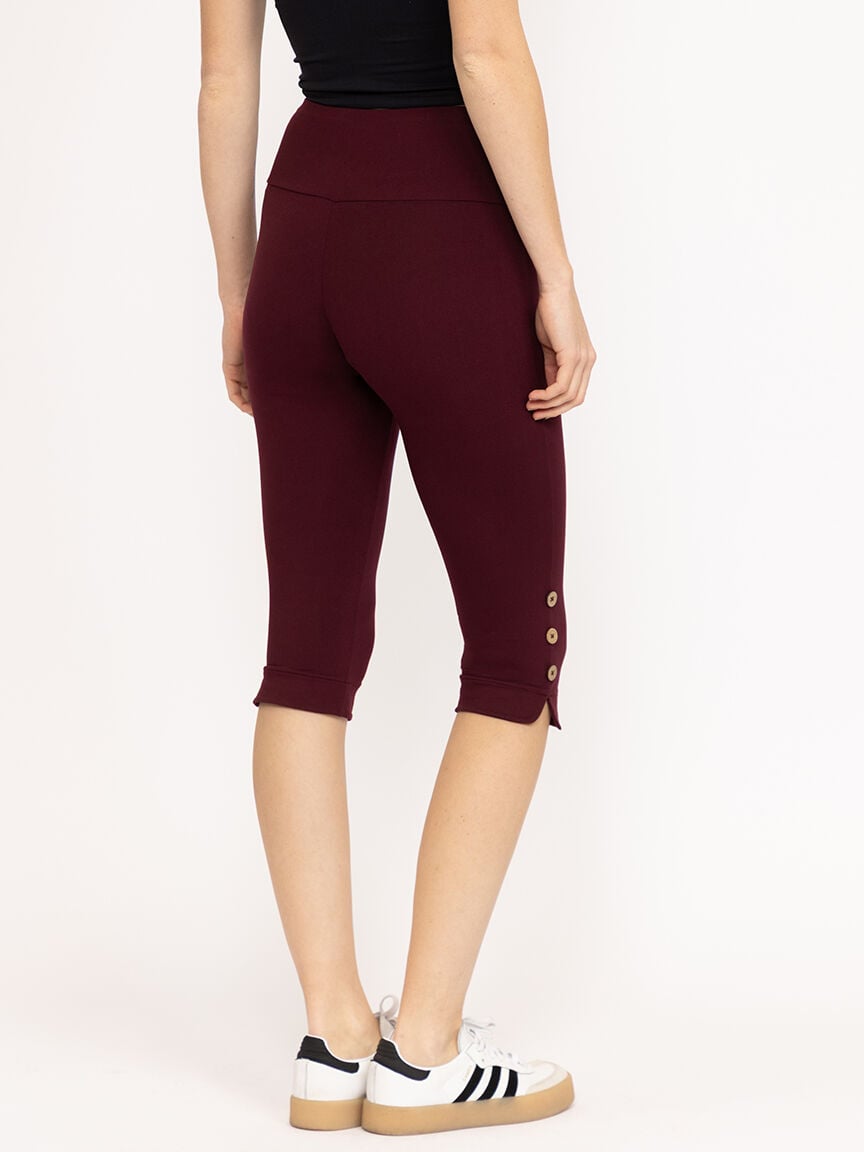 Women's Side Button Capri Legging