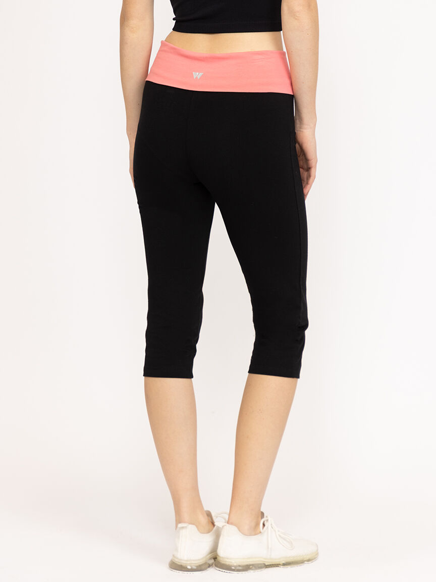 Women's Fold Over Waist Capri Legging