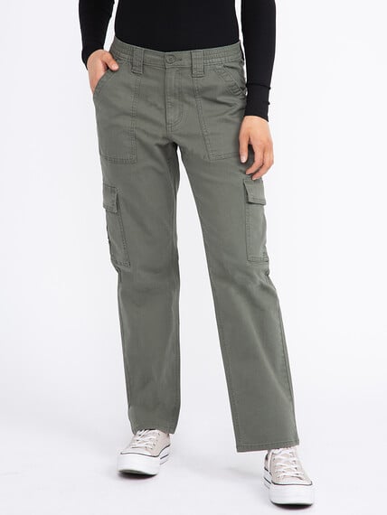 Women's Stretch Canvas Elastic Waist Cargo Pants Women's Stretch Canvas Elastic Waist Cargo Pants Image 2
