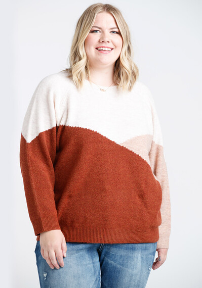 Women's Chevron Colourblock Sweater Image 1