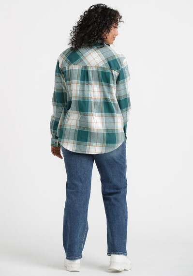 Women's Boyfriend Flannel Plaid Shirt Image 3
