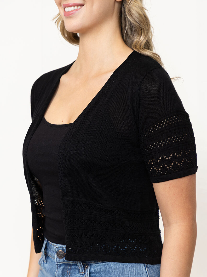 Women's Pointelle Trim Cardigan