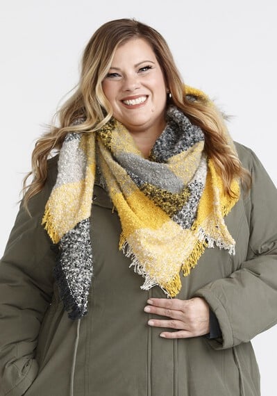 Women's Colour Block Blanket Scarf Image 2