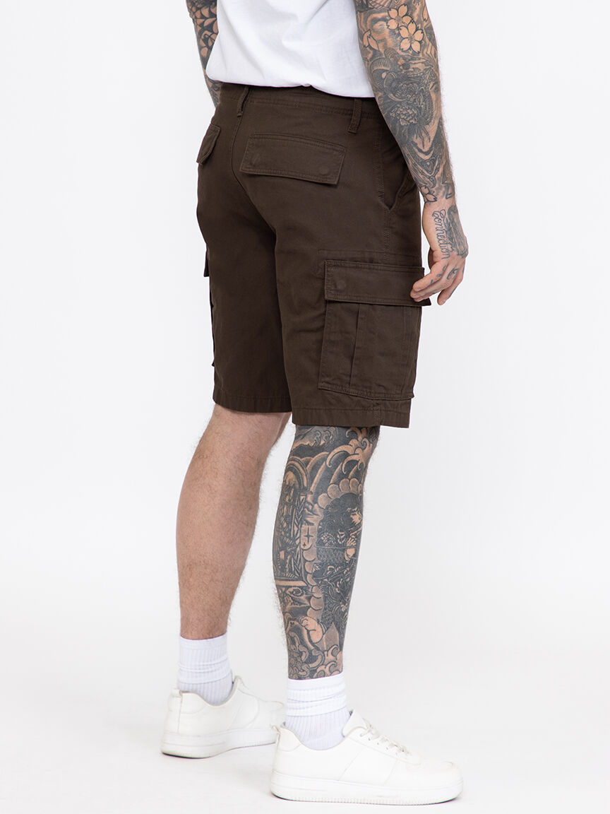 Men's Washed Brown Cargo Short