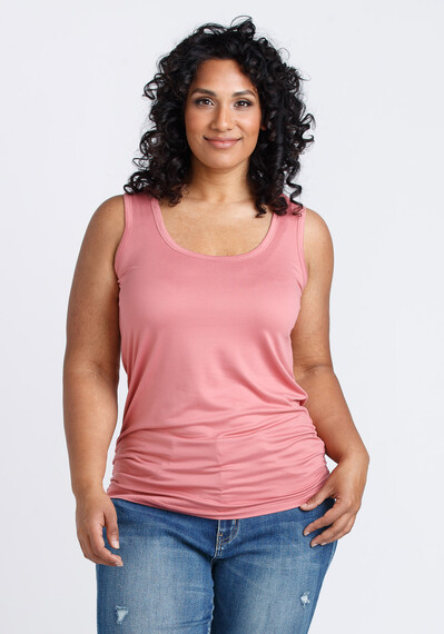 Women's Scoop Neck Side Ruched Tank Image 1