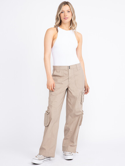 Women's 2 Button Poplin Loaded Cargo Pants Women's 2 Button Poplin Loaded Cargo Pants Image 1