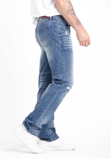 Men's Rip and Repair Slim Straight Jeans