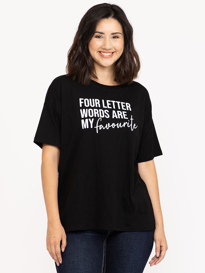 Women's 4 Letter Word Oversized Tee