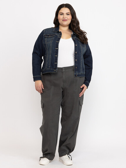 Women's Plus 2 Button Baggy Cargo Pants Women's Plus 2 Button Baggy Cargo Pants Image 5