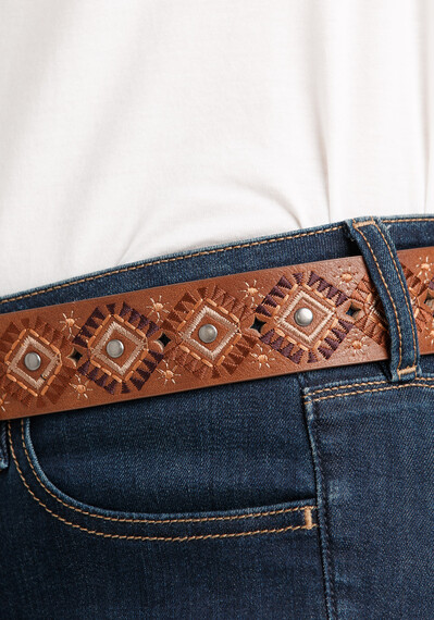 Embroidered Brown Belt Image 2