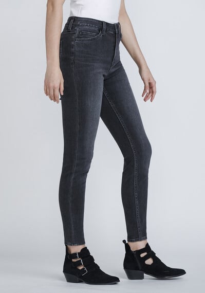 Women's Washed Black High Rise Skinny Jeans Image 3