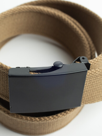 Men's Solid Tan Webbed Belt Men's Solid Tan Webbed Belt Image 2