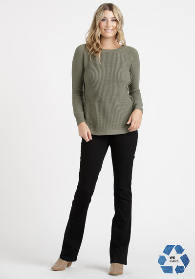 Women's Side Button Sweater Image 4