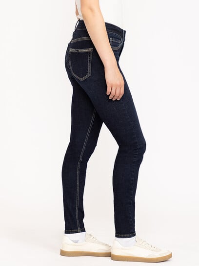 Women's Dark Wash Thick Stitch Skinny Jeans Women's Dark Wash Thick Stitch Skinny Jeans