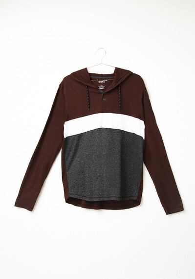 Men's Everyday Hooded Colour Block Tee Image 4