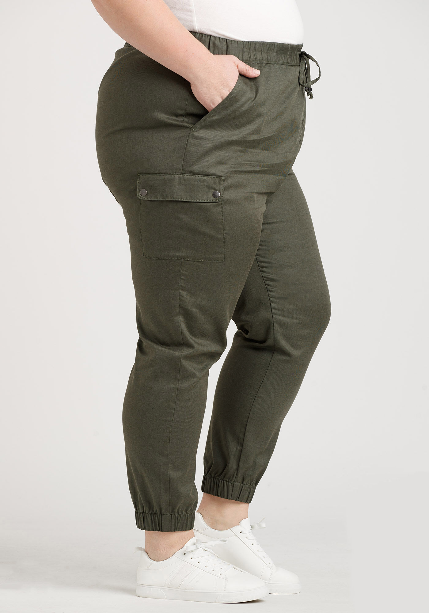 HUGO Women's Cargo Pocket Jean Joggers - Loose Fit Casual Pants, Zipper & Button, Made In Pakistan - View #4