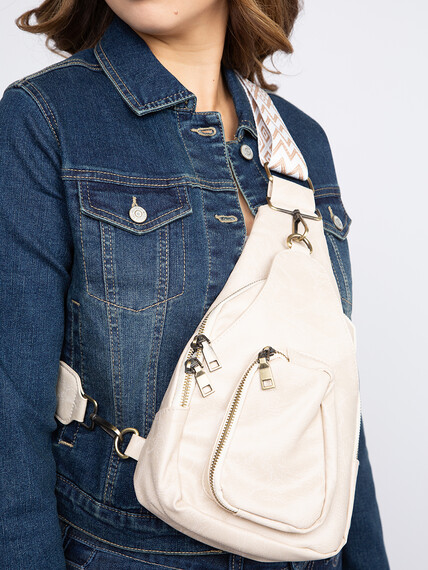 Women's Sling Bag with Woven Strap Women's Sling Bag with Woven Strap Image 5