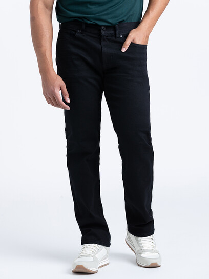 Men's Black Relaxed Straight Jeans