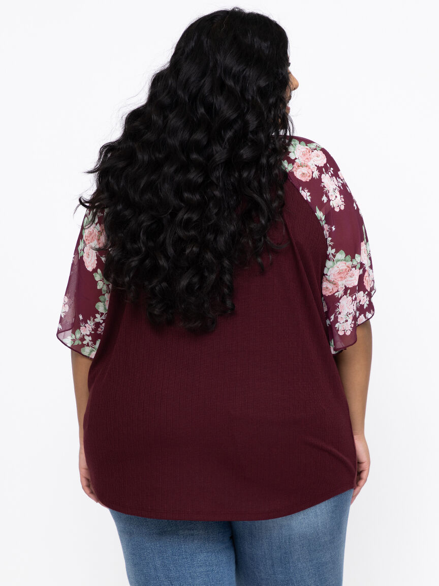 Women's Flutter Sleeve Peasant Top