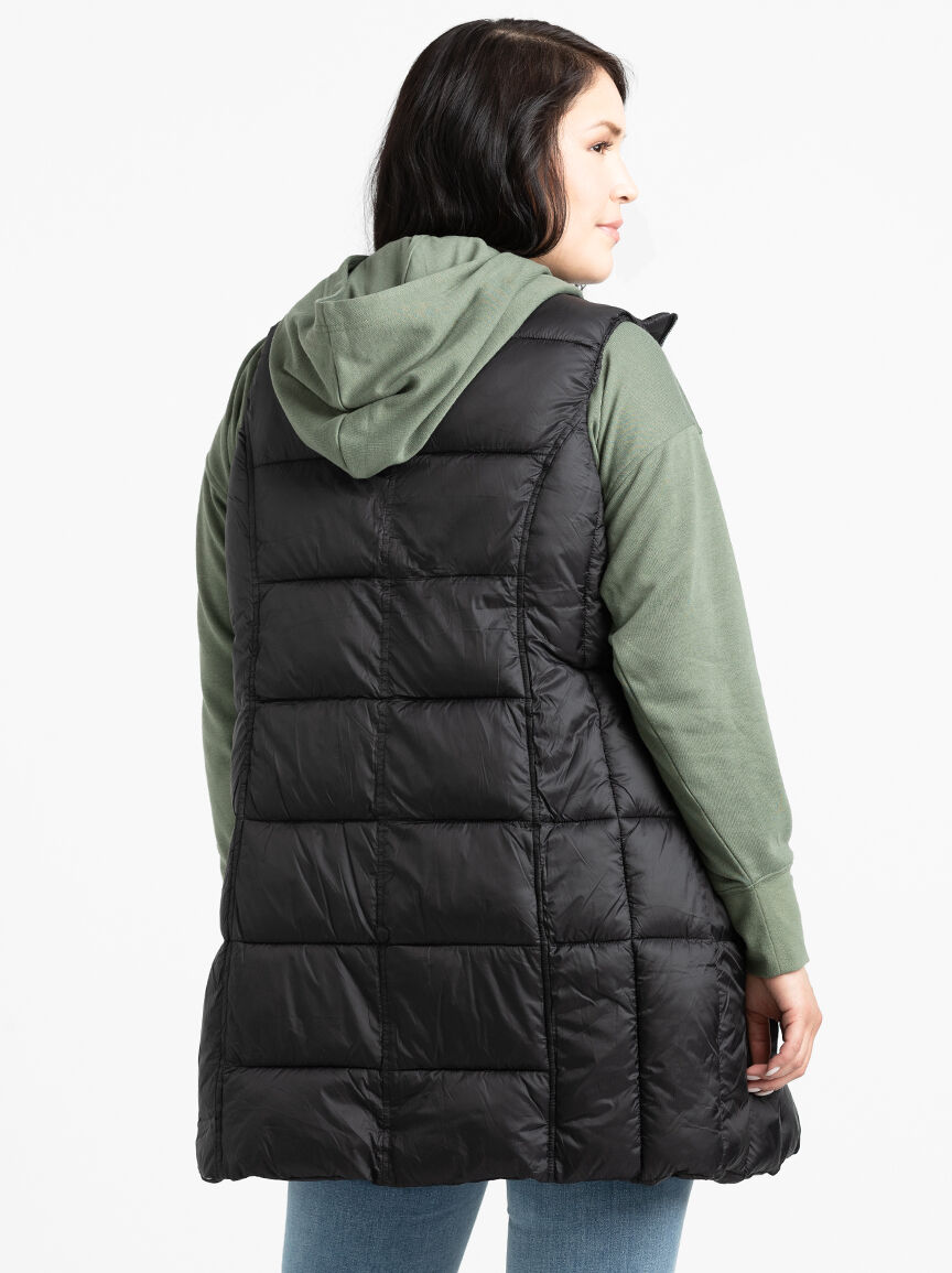 Women's Long Puffer Vest Warehouse One