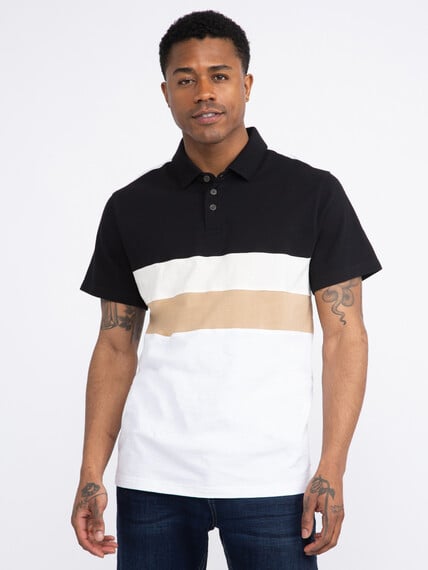 Men's Colourblock Polo Shirt Image 1