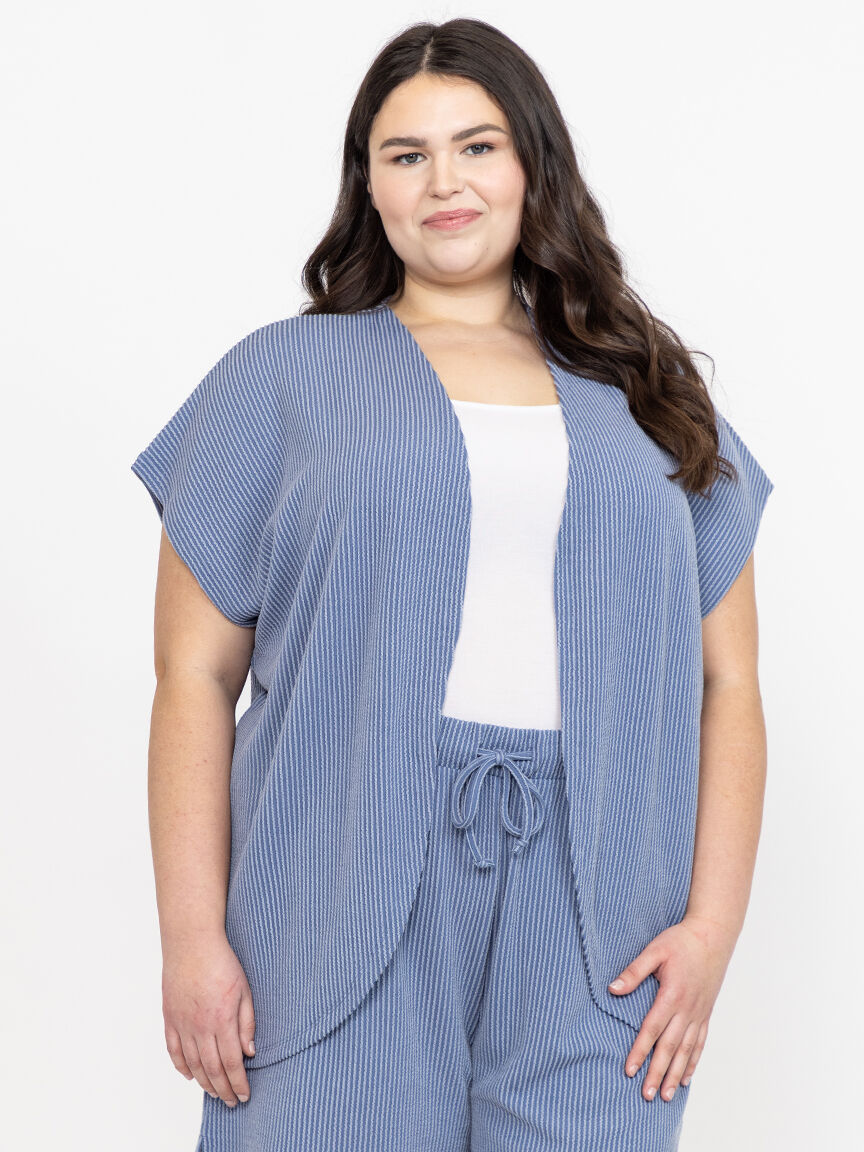 Women's Open Wavy Rib Cardigan
