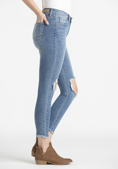 Women's Knee Hole Crop Skinny Jeans Image 3