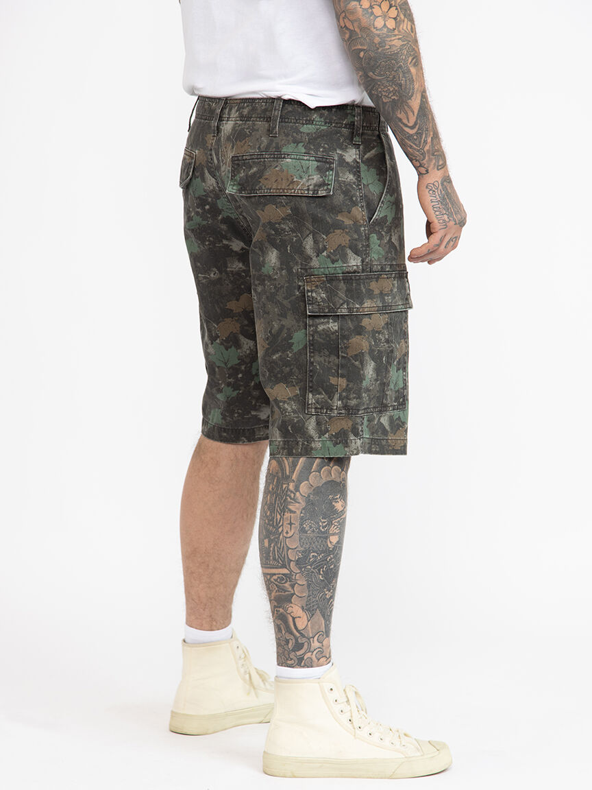 Men's Washed Camo Cargo Short