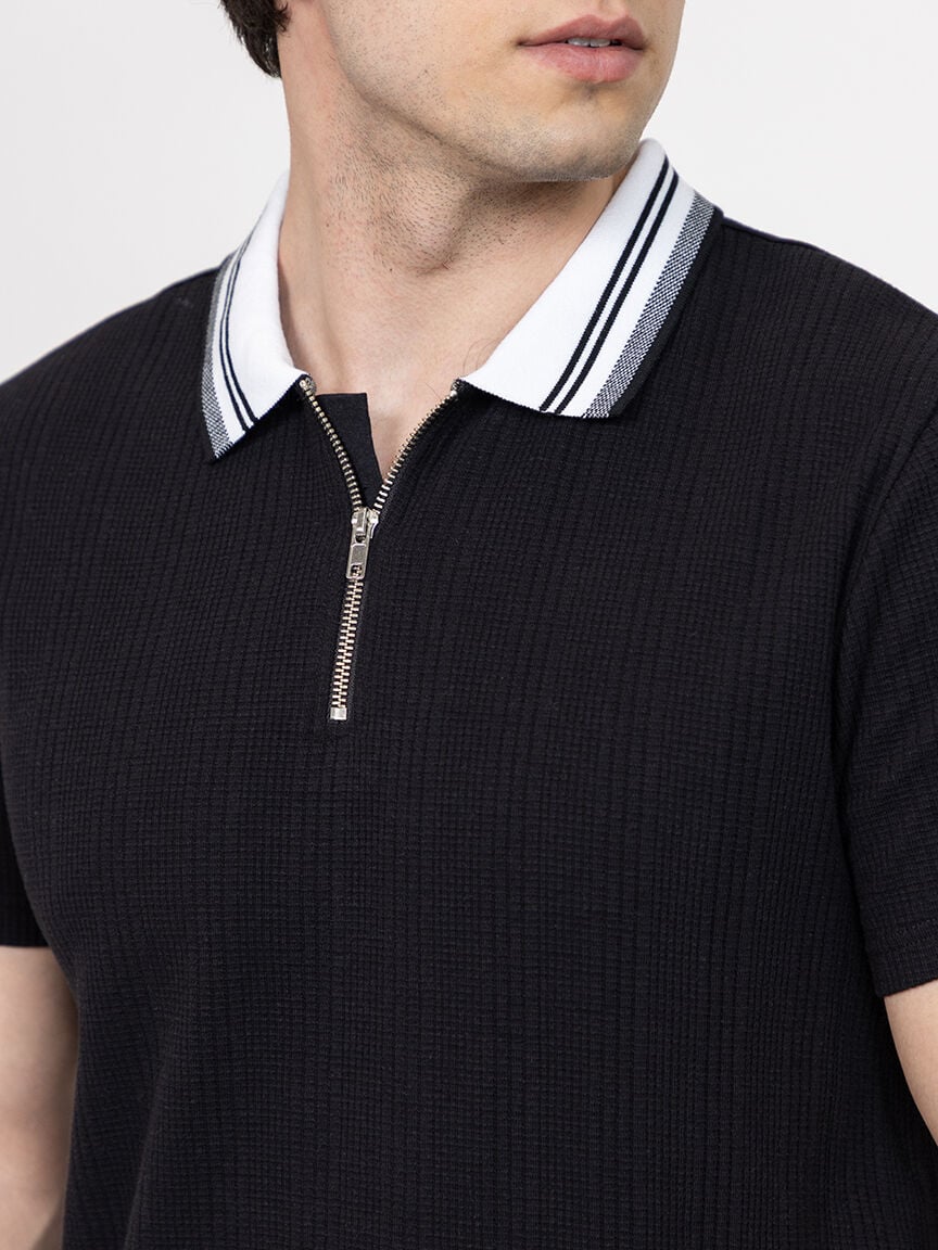 Men's Quarter Zip Polo Shirt