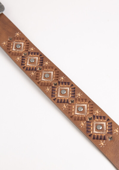 Embroidered Brown Belt Image 4