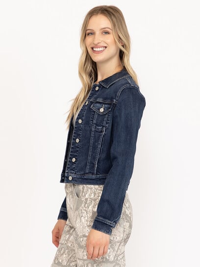 Women's Dark Wash Cropped Denim Jacket Women's Dark Wash Cropped Denim Jacket