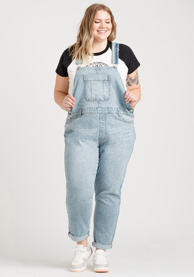 Women's Slouchy Cuffed Overall Jeans Image 2