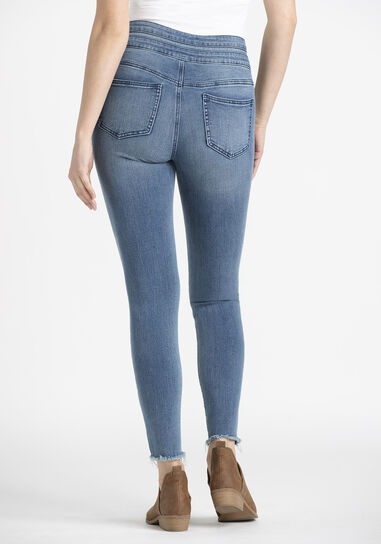Women's 2 Button Raw Hem Ankle Skinny Jeans