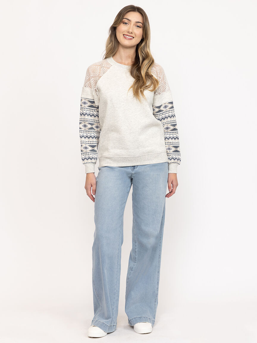 Women's Geo Sleeve Sweatshirt
