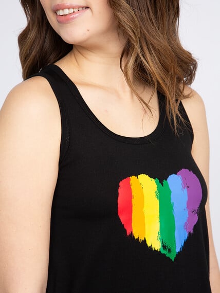 Women's Rainbow Heart Scoop Neck Tank Image 4